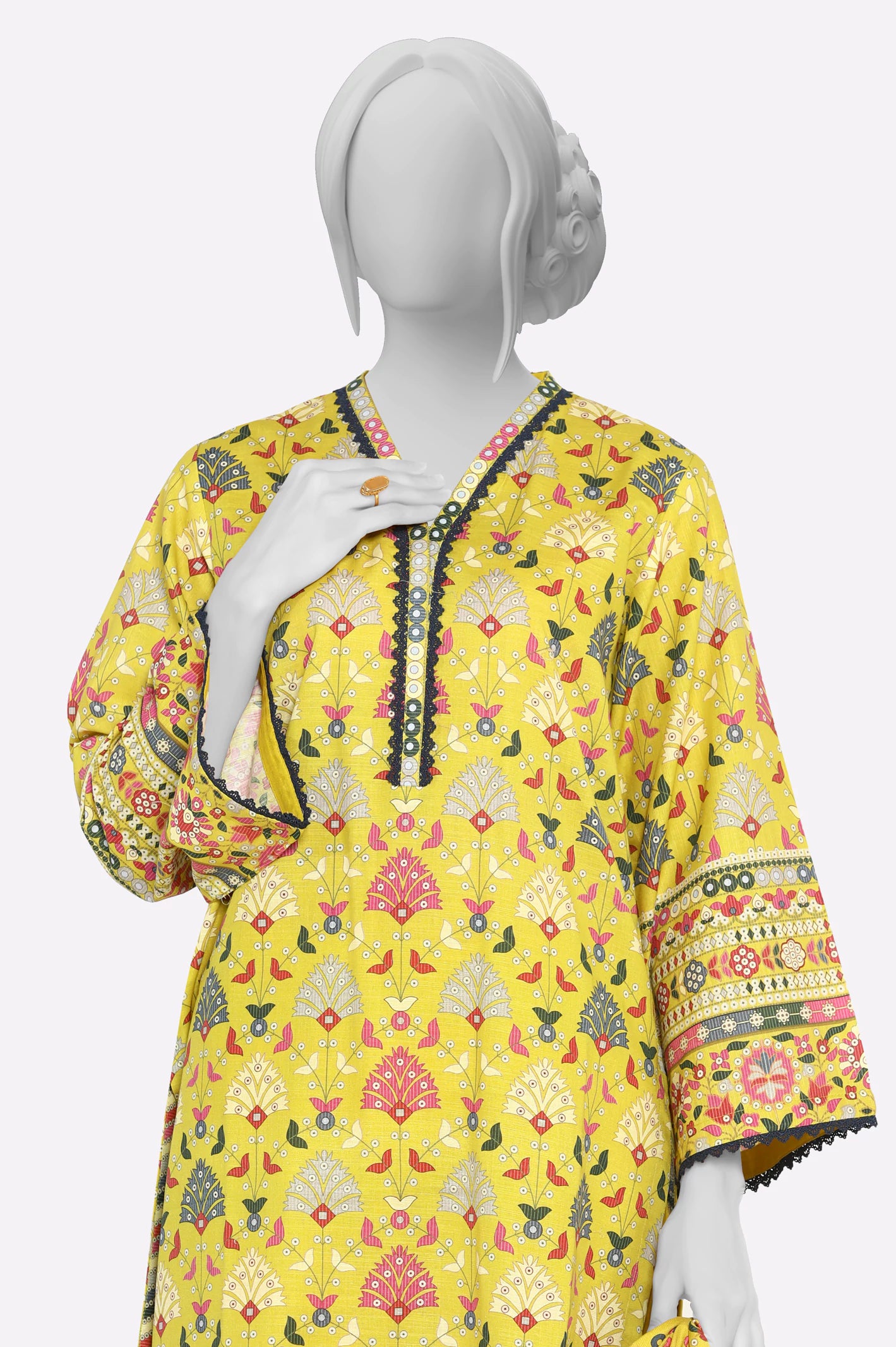 Mustard Printed 3PC From Sohaye By Diners