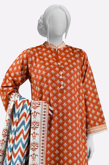Brown Printed 3PC From Sohaye By Diners