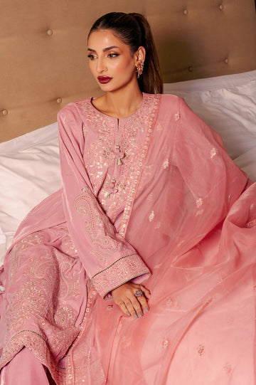 Peach Embroidered 3PC