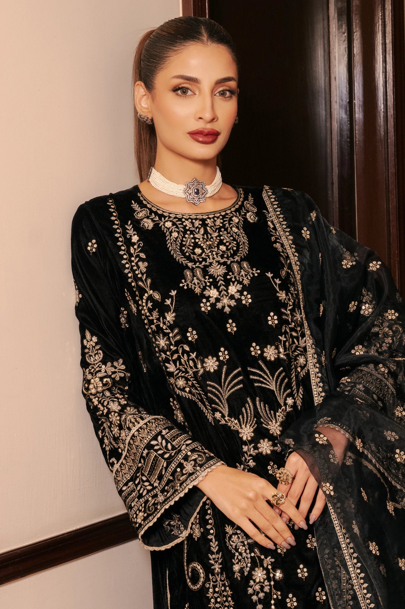 Black Embroidered 3PC From Sohaye By Diners