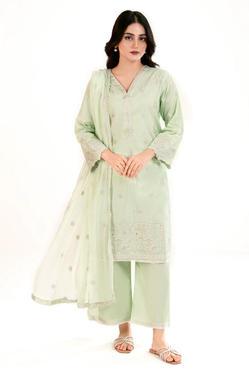 Sage Green Embroidered 3PC