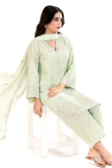 Sage Green Embroidered 3PC