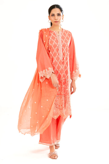 Coral Embroidered 3PC
