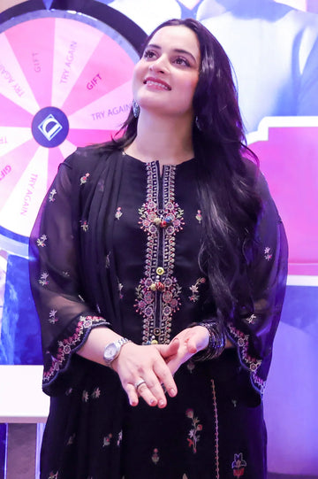 Embroidered Chiffon Black 3PC