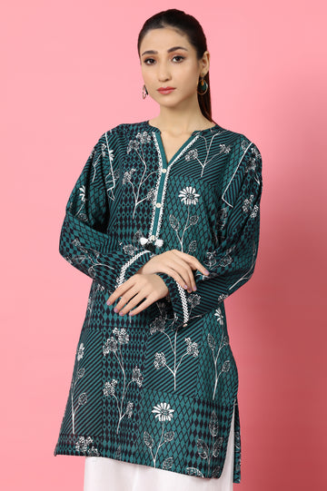 Khaddar Green Kurti From Sohaye By Diners