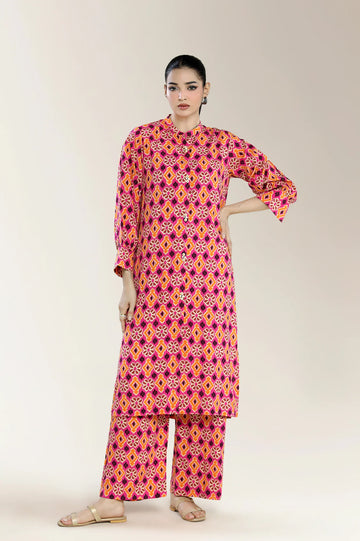 Printed Viscose-Pink 2PC
