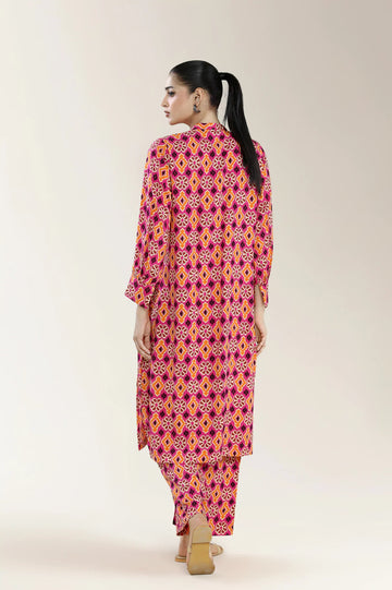 Printed Viscose-Pink 2PC