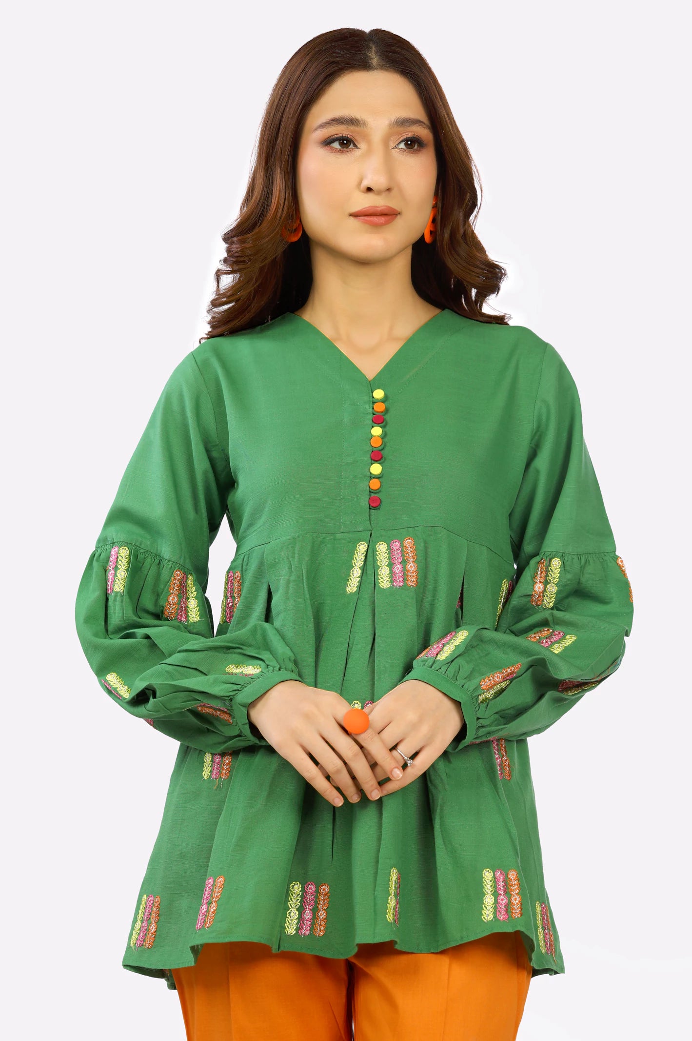 Khaddar Embroidered Top From Diners