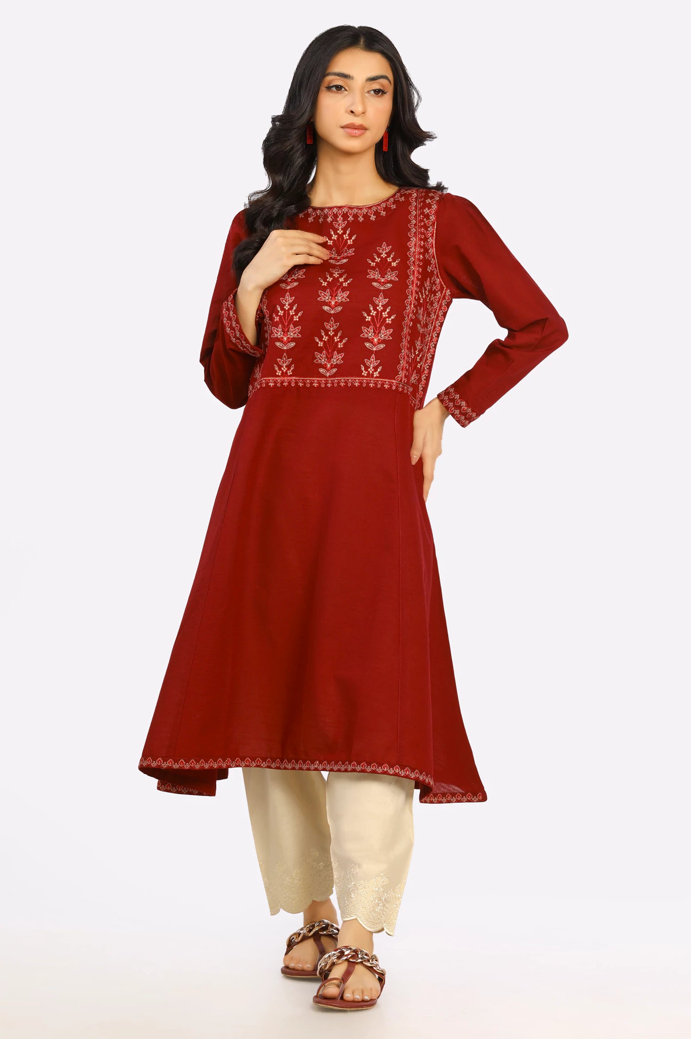 Khaddar Embroidered Kurti From Diners