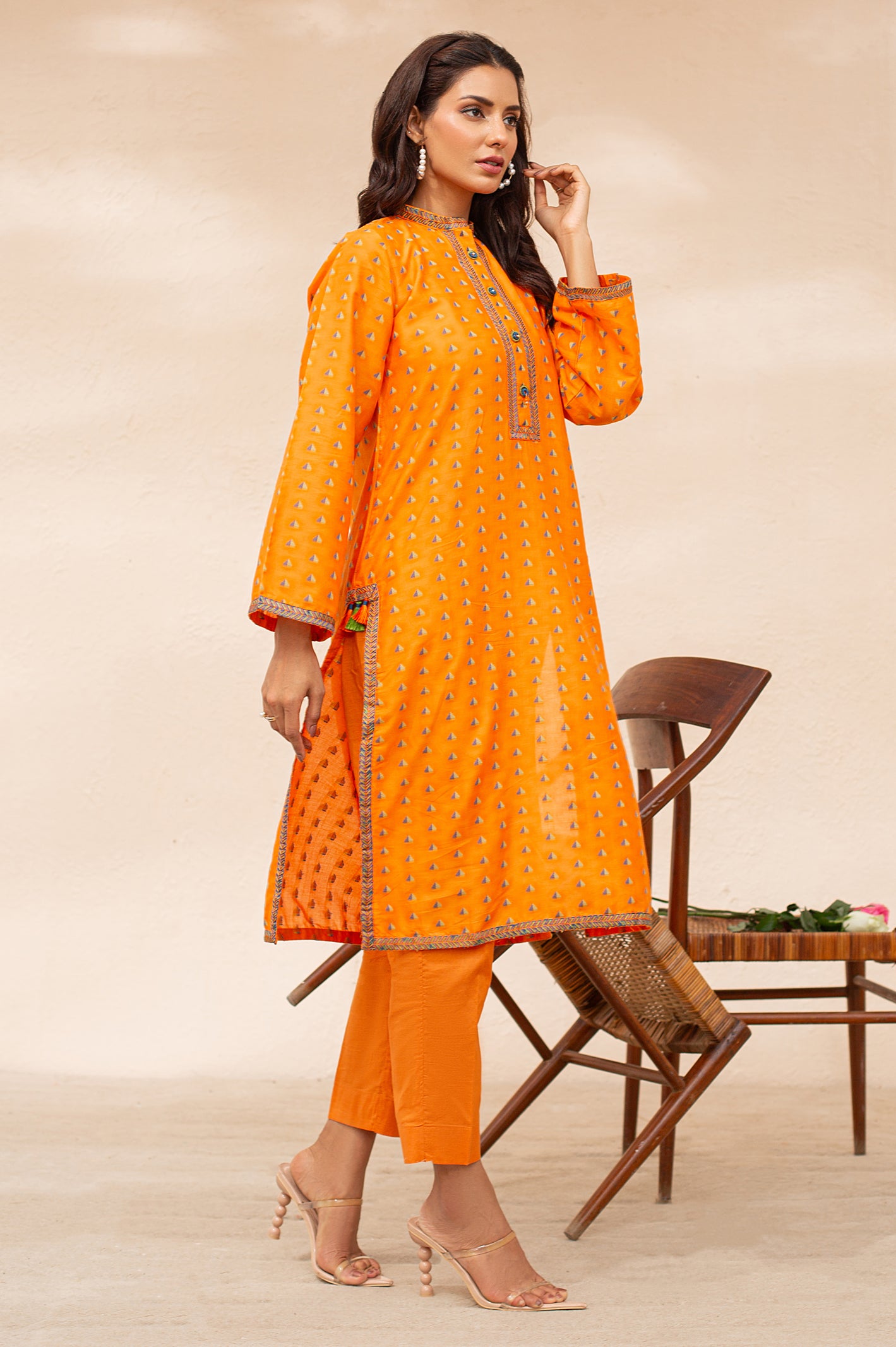 Jacquard Solid Kurti From Diners