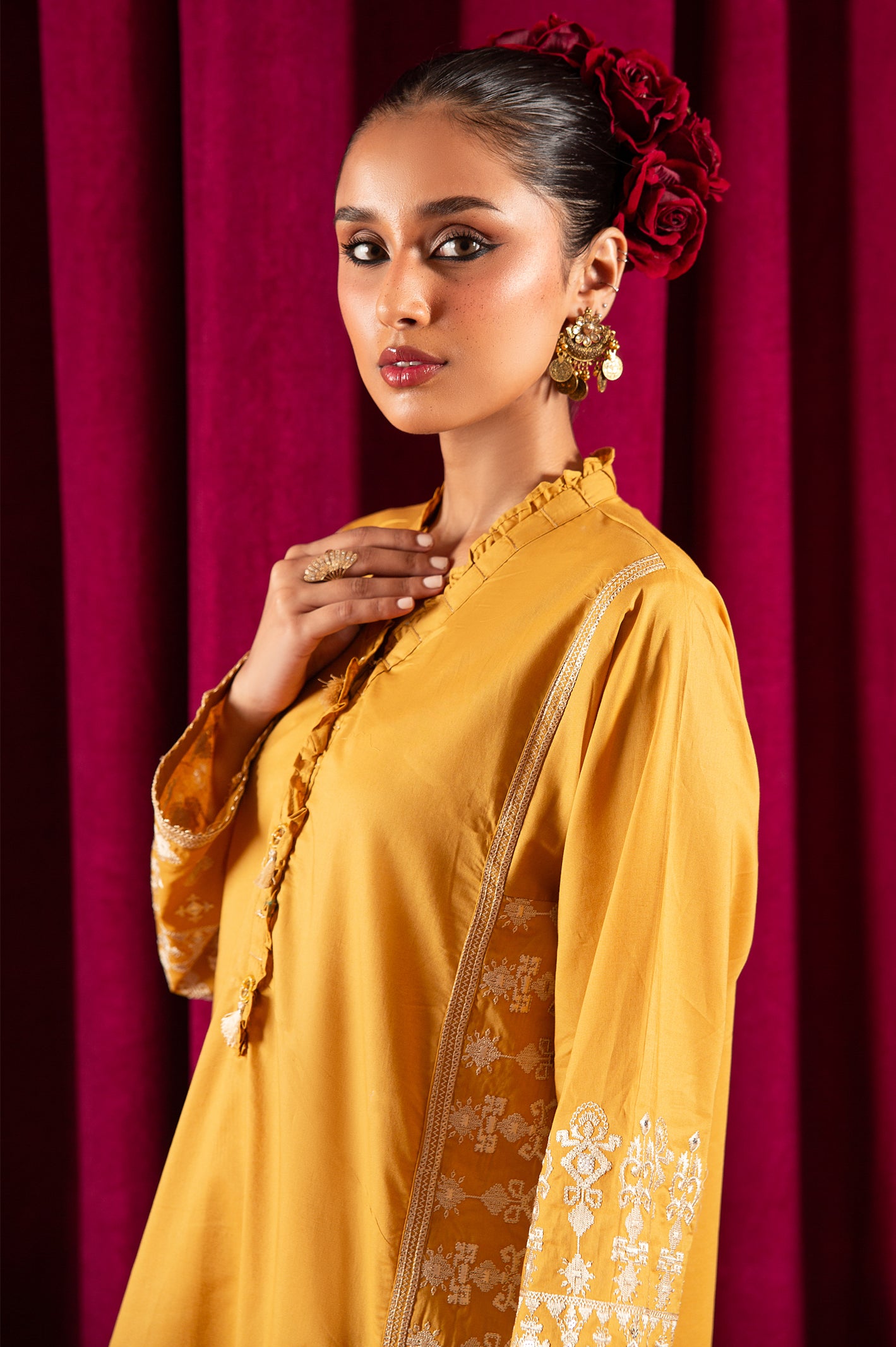 Cambric Embroidered Kurti From Diners