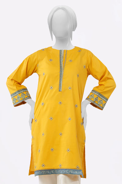 Mustard Embroidered Kurti From Sohaye By Diners