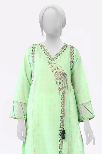 Green Embroidered Kurti From Sohaye By Diners