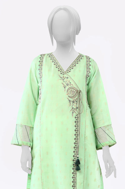 Green Embroidered Kurti From Sohaye By Diners