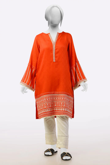 Orange Embroidered Kurti From Sohaye By Diners