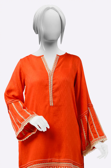 Orange Embroidered Kurti From Sohaye By Diners