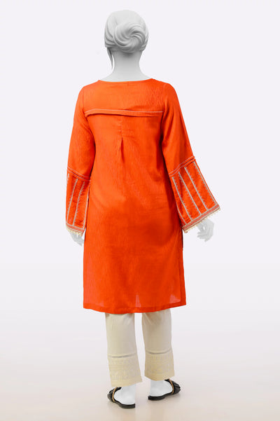 Orange Embroidered Kurti From Sohaye By Diners