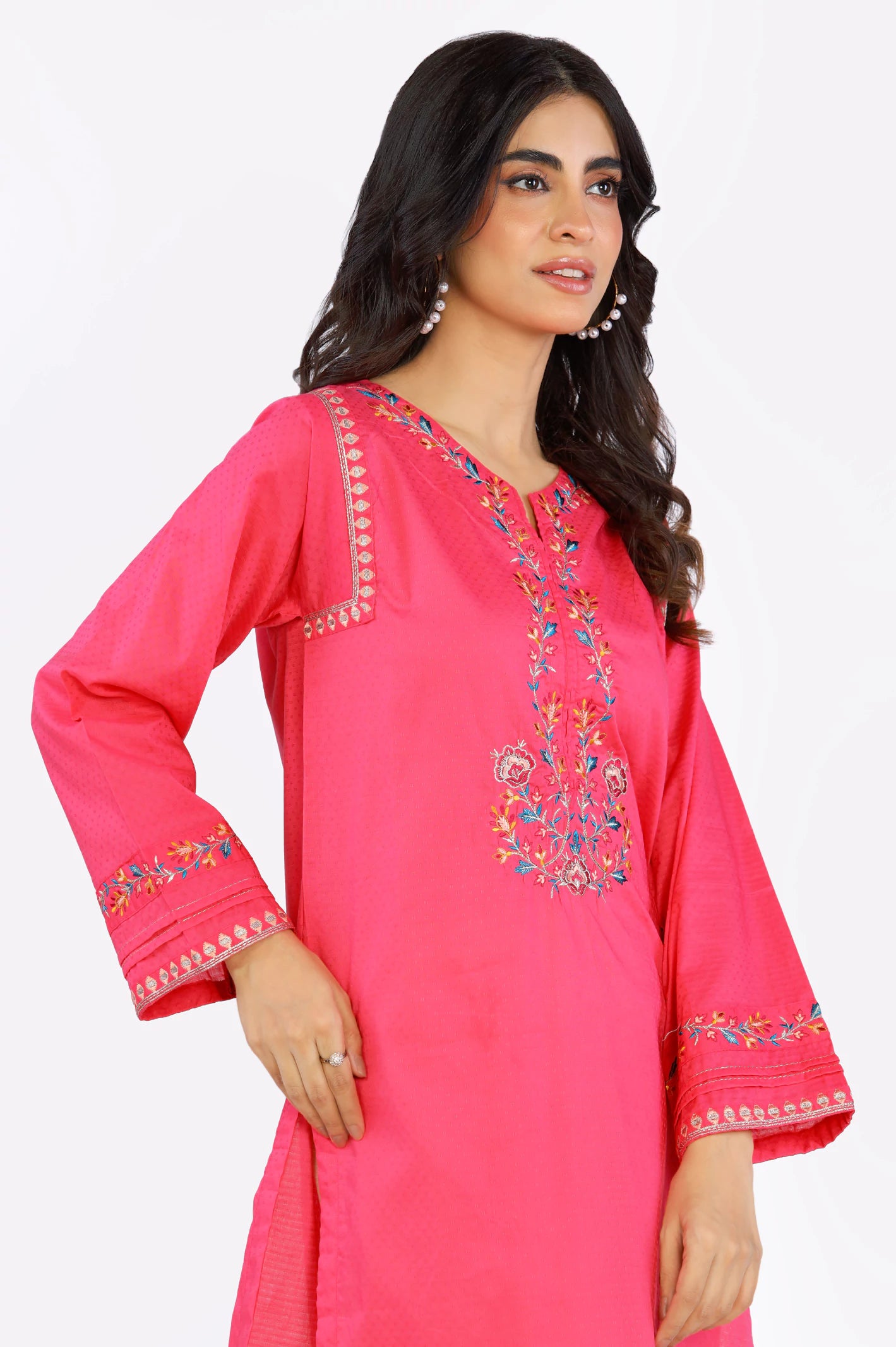 Dobby Embroidered Kurti From Diners