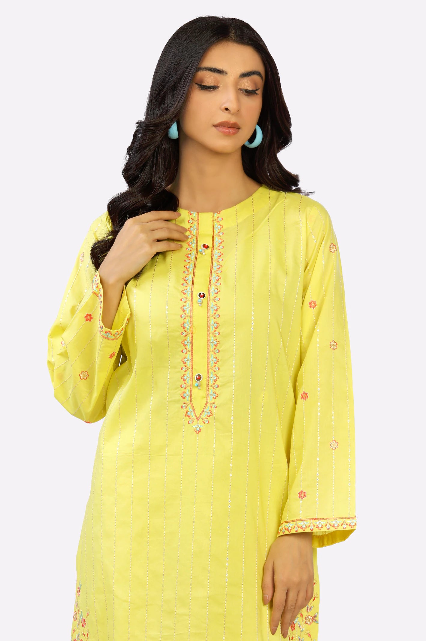 Cambric Embroidered Kurti From Diners