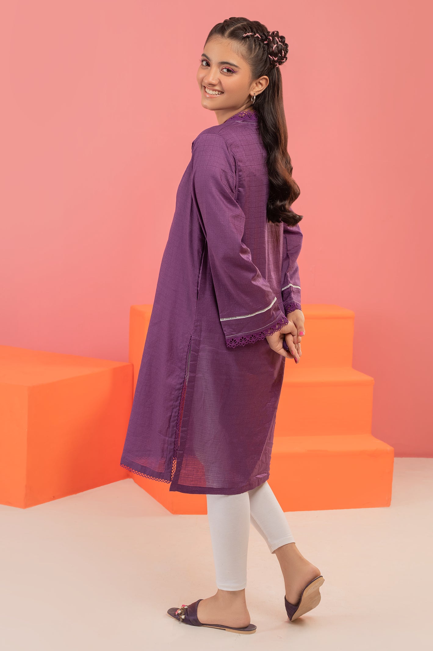 Purple Solid Kurti From Diners