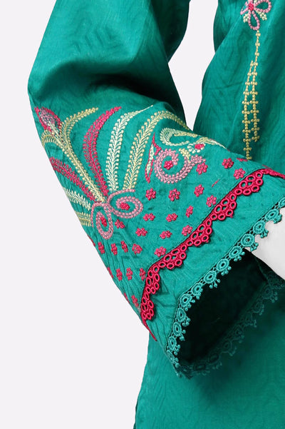 Green Embroidered Kurti From Sohaye By Diners