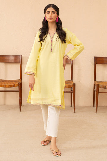 Yellow Solid Kurti From Diners