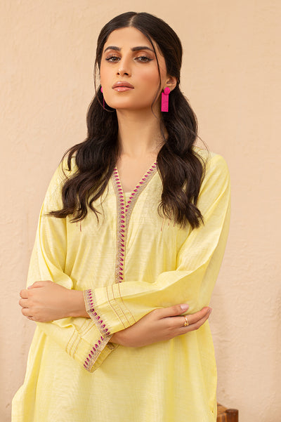 Yellow Solid Kurti From Diners
