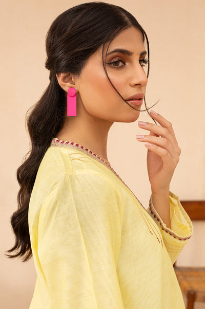 Yellow Solid Kurti From Diners