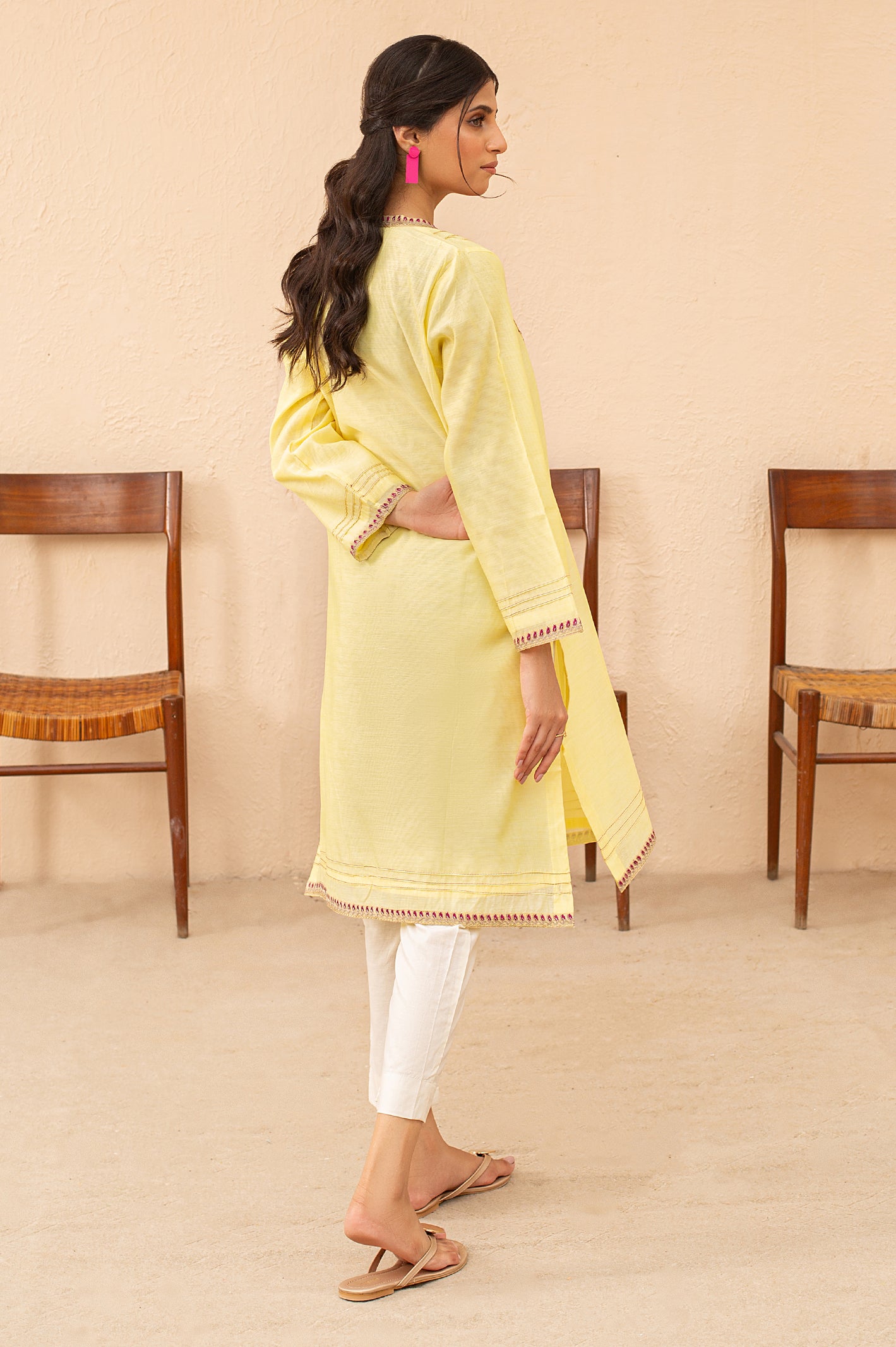 Yellow Solid Kurti From Diners