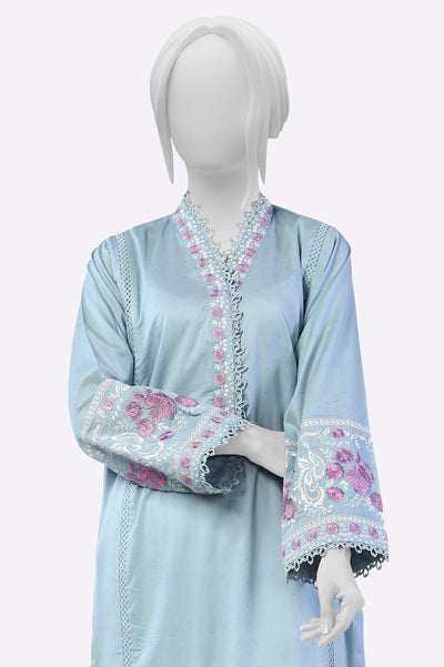 Light Grey Embroidered Kurti From Sohaye By Diners