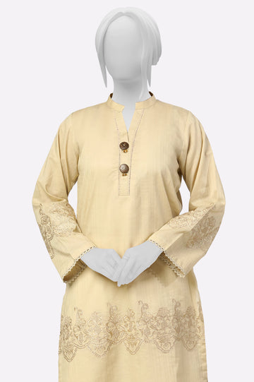 Beige Embroidered Kurti From Sohaye By Diners