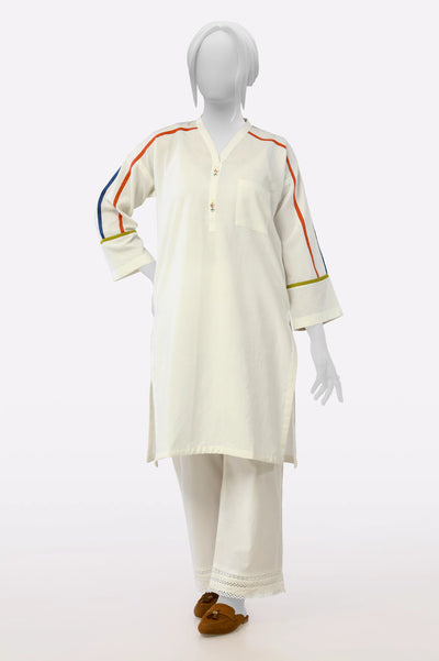 White Stylised Kurti From Sohaye By Diners