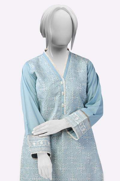 Blue Embroidered Kurti From Sohaye By Diners