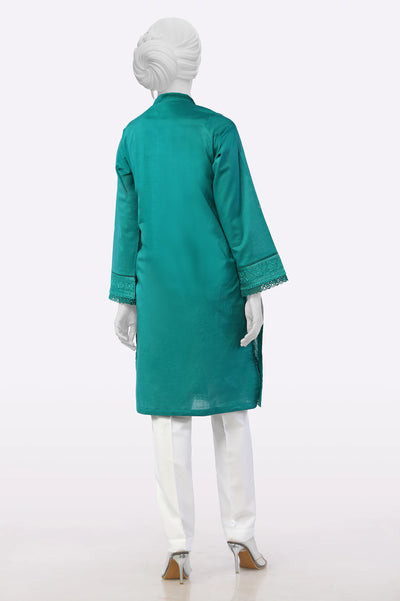 Green Embroidered Kurti From Sohaye By Diners