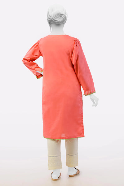 Peach Embroidered Kurti From Sohaye By Diners