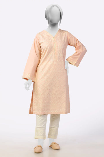 Light Pink Embroidered Kurti From Sohaye By Diners