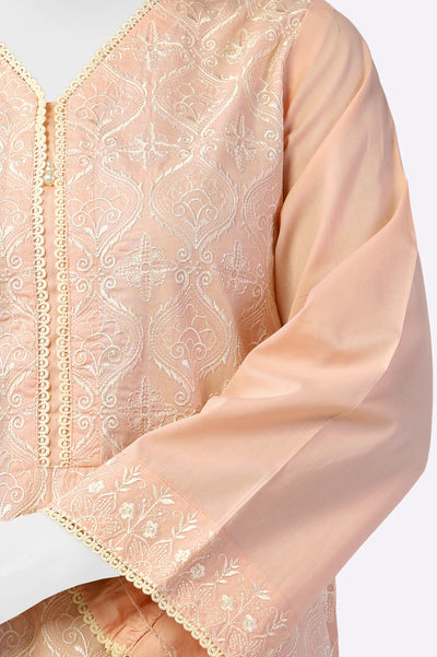 Light Pink Embroidered Kurti From Sohaye By Diners