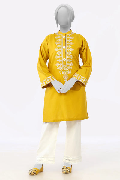 Mustard Embroidered Kurti From Sohaye By Diners
