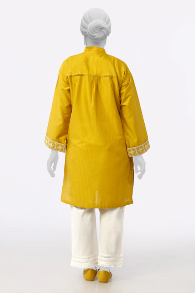 Mustard Embroidered Kurti From Sohaye By Diners