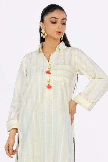 Cream Dyed Kurti