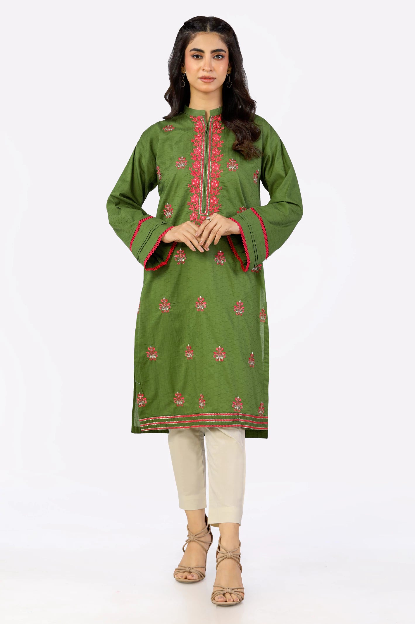 Jacquard Embroidered Kurti From Diners