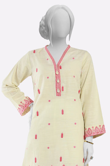 Beige Embroidered Kurti From Sohaye By Diners