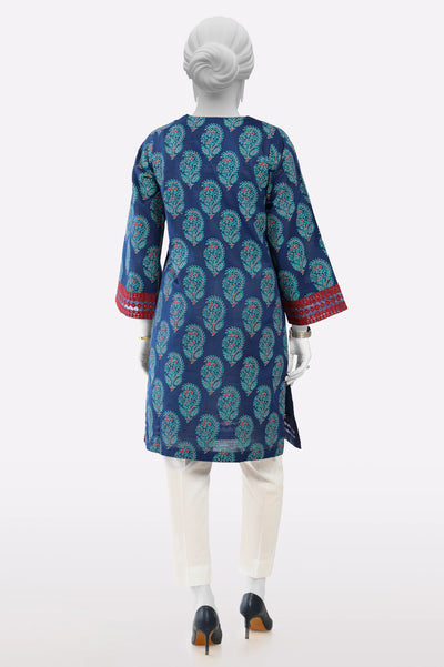 Navy Blue Printed Embroidered Kurti From Sohaye By Diners