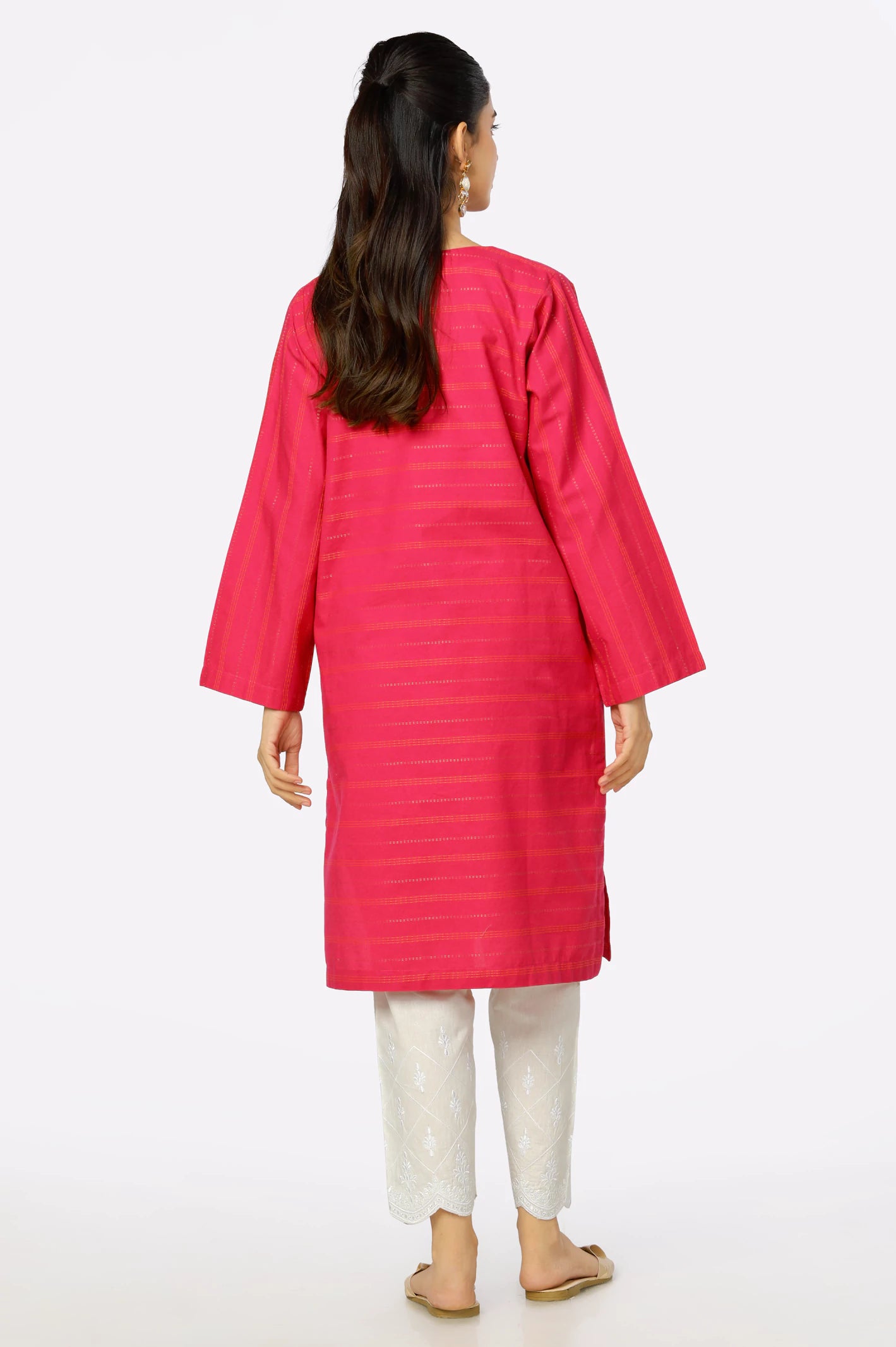 Pink Dobby Basic Kurti From Diners