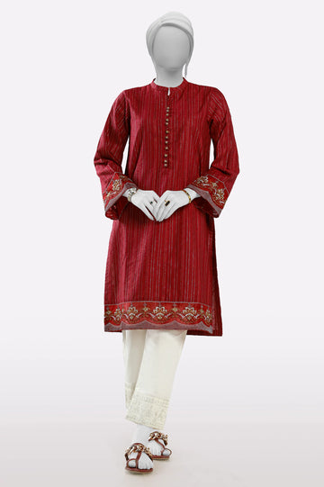 Maroon Embroidered Kurti From Sohaye By Diners