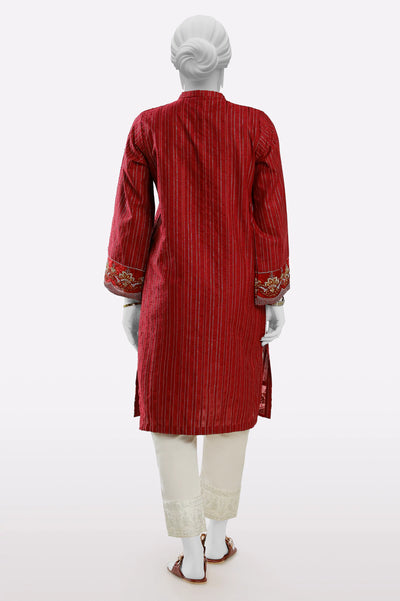 Maroon Embroidered Kurti From Sohaye By Diners