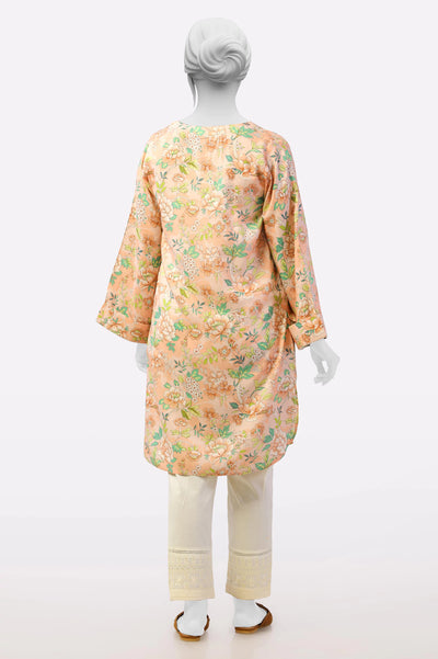 Peach Printed Kurti From Sohaye By Diners