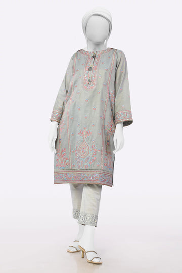 Blue Grey Embroidered Kurti From Sohaye By Diners