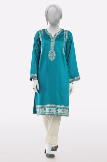 Green Embroidered Kurti From Sohaye By Diners