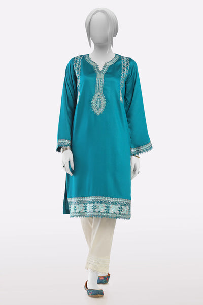 Green Embroidered Kurti From Sohaye By Diners